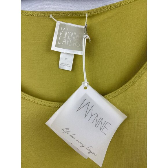 Women’s Wynne Layers Size 1X Mustard Yellow Tank Top - Picture 4 of 5